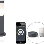 Qazqa Smart Buitenlamp Paal Antraciet 45cm Incl. Wifi P45 Rox