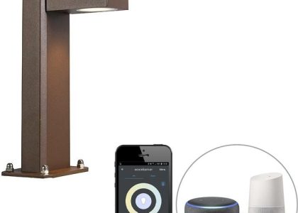 Qazqa Smart Staande Buitenlamp Roestbruin 30cm Ip44 Incl. Wifi Gu10 Baleno