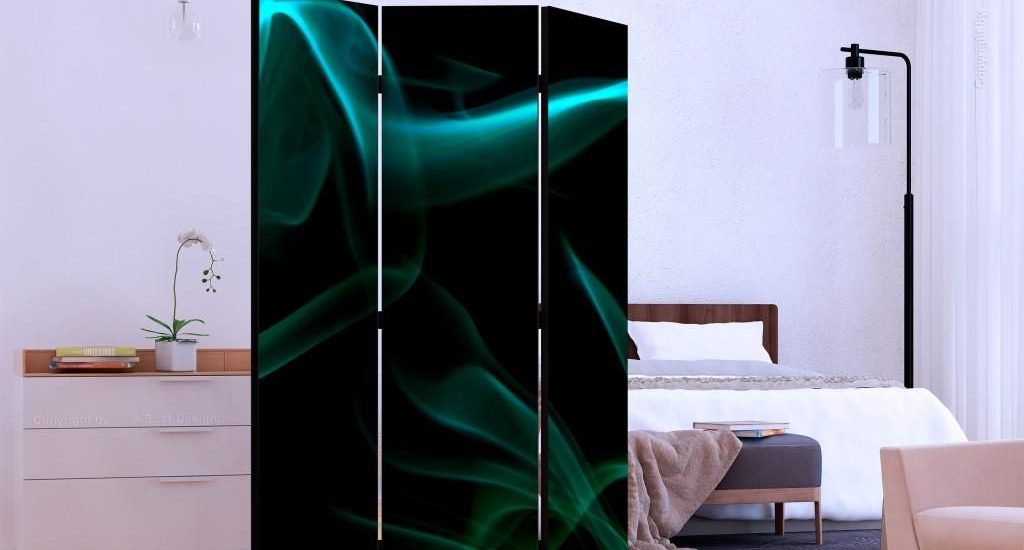 Room Dividers Parawan Pokojowy Jednostronny Falujący Niebieski Dym 135X172 (133267)