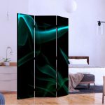 Room Dividers Parawan Pokojowy Jednostronny Falujący Niebieski Dym 135X172 (133267)