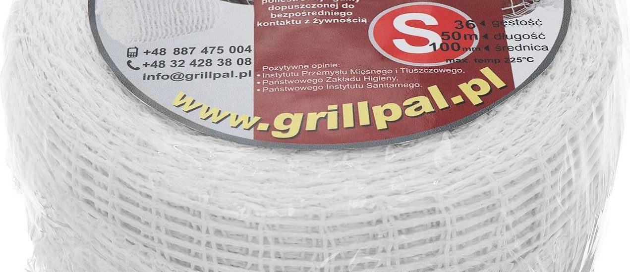 Siatka wędliniarska biała 50m rozmiar S 100/36 Grillpal