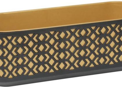 Skrzynka Balkonowa Aztek 19.4X40cm Czarno-Złota Lamela