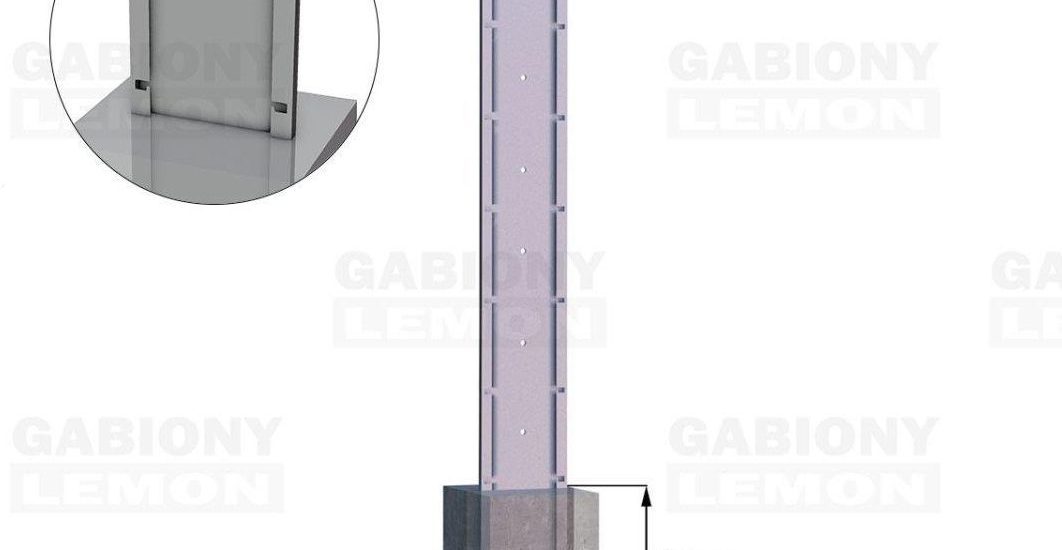 Słupek Gabionowy Praktik 2D O Wysokości 160cm Cynk
