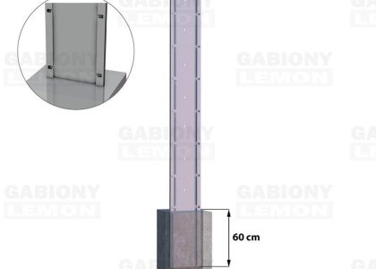 Słupek Gabionowy Praktik 2D O Wysokości 160cm Cynk