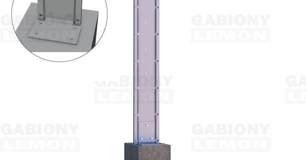 Słupek Gabionowy Praktik 2D O Wysokości 63cm Cynk