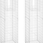 Słupki Gabionowe 2 Szt. 50X50X180 cm Żelazo