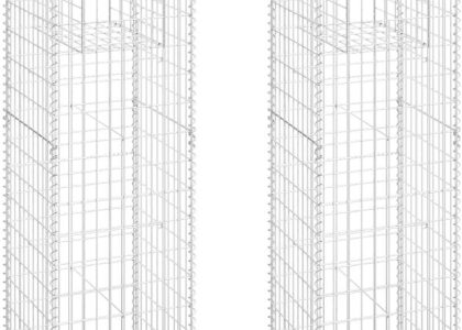 Słupki Gabionowe 2 Szt. 50X50X180 cm Żelazo