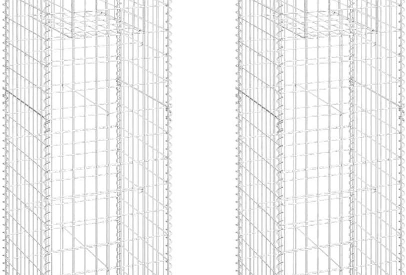 Słupki Gabionowe 2 Szt. 50X50X180 cm Żelazo