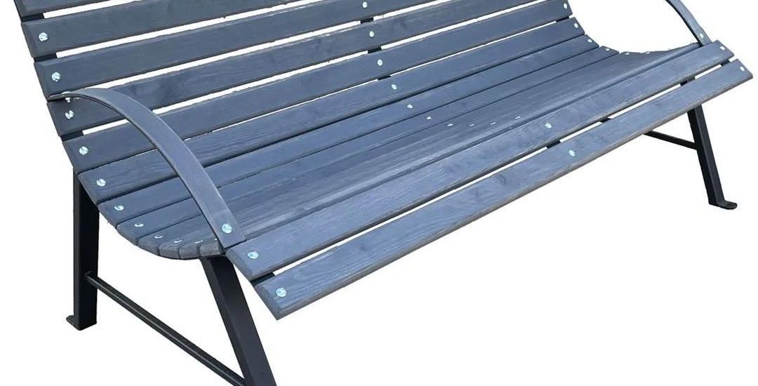 Solidna Drewniana Ławka Parkowa Do Ogrodu Wagris 150cm -Szary