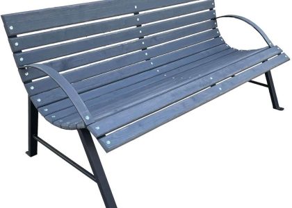 Solidna Drewniana Ławka Parkowa Do Ogrodu Wagris 150cm -Szary