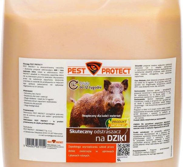 Środek Na Dziki. Preparat Odstraszający Pest Protect Płyn 5L.