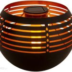 Stołowa Lampa Solarna Led Ogrodowa Kula Czarna Outdoor