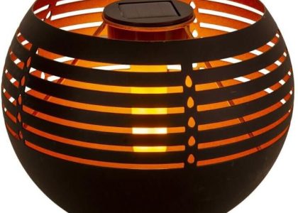 Stołowa Lampa Solarna Led Ogrodowa Kula Czarna Outdoor