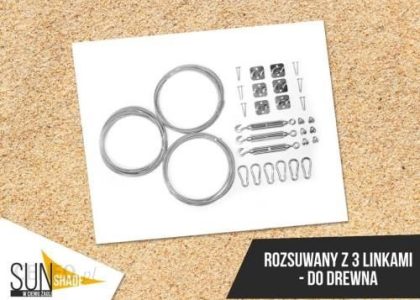 Sunshade Zestaw Do Żagli Rozsuwanych Na 3 Linkach Do Drewna