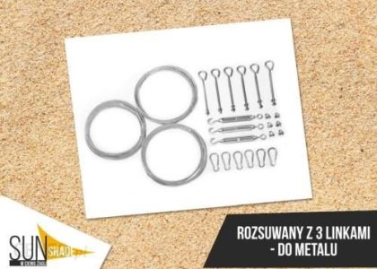 Sunshade Zestaw Do Żagli Rozsuwanych Na 3 Linkach Do Metalu