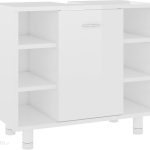 Szafka Łazienkowa Wysoki Połysk Biała 60X32X53 5Cm Płyta