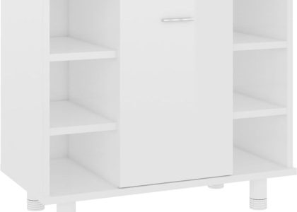 Szafka Łazienkowa Wysoki Połysk Biała 60X32X53 5Cm Płyta