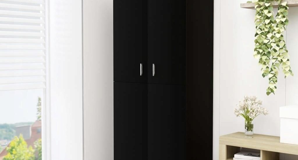 SZAFKA NA BUTY CZARNA 80X39X178 CM