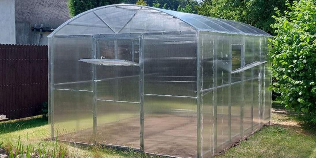 Szklarnia poliwęglan 2,85×8 m ogrodowa PROFIL 20x20mm
