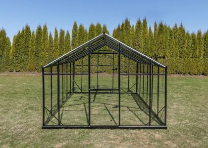 Szklarnia Sanus XL-24 wymiar 2,9×8,5m H=2,25m 24,6m2 szkło hartowane 4mm