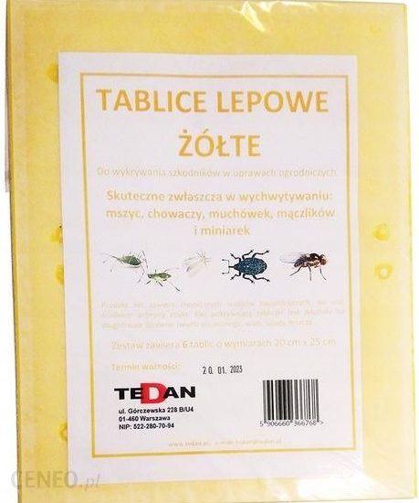 Tablice Lepowe Żółte 6szt. Mszyce Muchówki Mączlik
