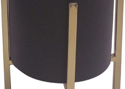 Tajemniczy Ogród Osłonka Na Metalowym Stojaku Śr. 12Cm Czarno Złota Modern