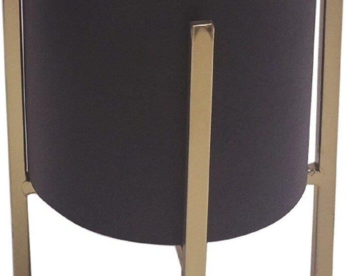 Tajemniczy Ogród Osłonka Na Metalowym Stojaku Śr. 12Cm Czarno Złota Modern