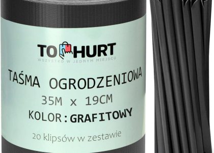 Taśma Ogrodzeniowa 19cm X 35 M Grafitowa Osłona