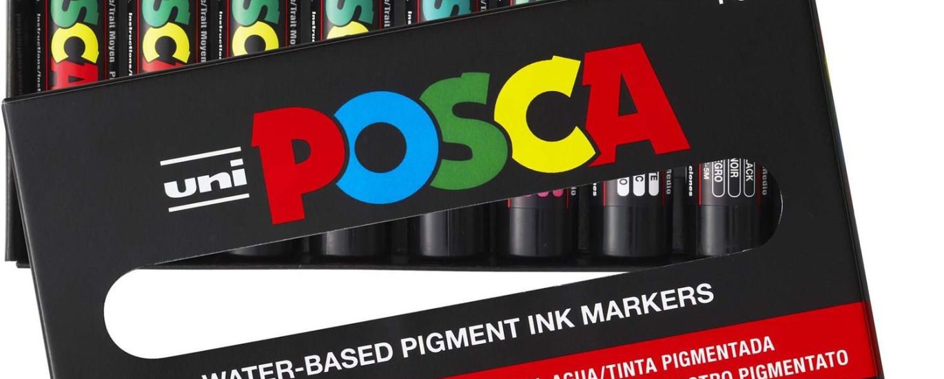 Uni Mitsubishi Pencil Markery Posca Pc 5M Z Okrągłą Średnią Końcówką, 8 Kolorów W Etui