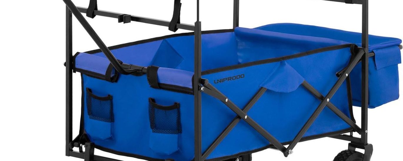 Uniprodo Wózek Ogrodowy Składany 100Kg Niebieski Unicart02