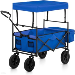 Uniprodo Wózek Ogrodowy Składany 100Kg Niebieski Unicart02