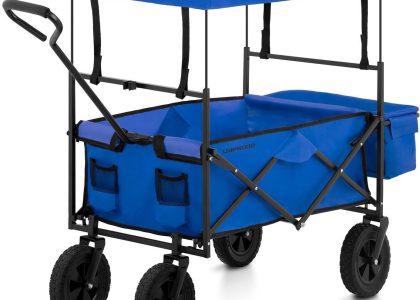 Uniprodo Wózek Ogrodowy Składany 100Kg Niebieski Unicart02