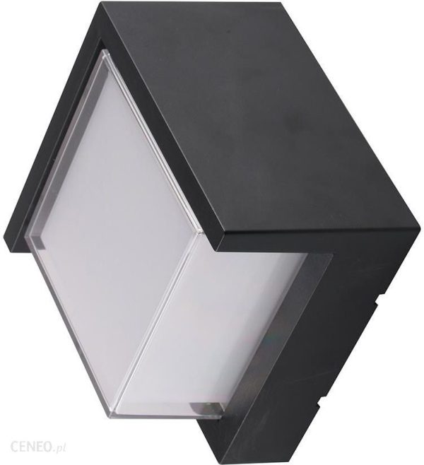 V-Tac Kinkiet Ścienny 12W Led Ip65 Czarny Kwadrat Vt-827 4000K 1200Lm Sku 8540 (Sku8540)