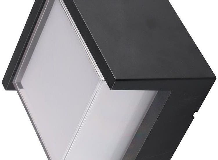 V-Tac Kinkiet Ścienny 12W Led Ip65 Czarny Kwadrat Vt-827 4000K 1200Lm Sku 8540 (Sku8540)