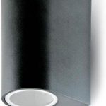 V-Tac Kinkiet Ścienny Gu10 Aluminium Okrągły Czarny Góra Dół Ip44 Vt-7652