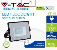 V-Tac Vtac Naświetlacz Led Pro Series Vt10B Samsung Chip 10W 6400K 800Lm Ip65 Czarny Sku (426)