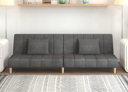 Vidaxl 2 Osobowa Kanapa Ciemnoszara Tapicerowana Tkaniną 337344