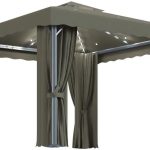 Vidaxl Altana Z Zasłonami I Lampkami 3X3 M Taupe Aluminium (3070349)