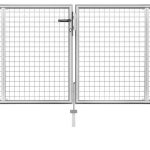 vidaXL Brama Ogrodowa Galwanizowana Stal 306x125cm Srebrna