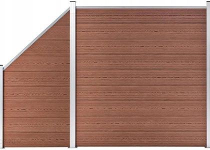 VIDAXL BRĄZOWE PANELOWE OGRODZENIE WPC 273X186CM 3054430