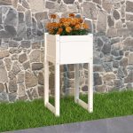 Vidaxl Donica Biała 40X40X81cm Lite Drewno Sosnowe
