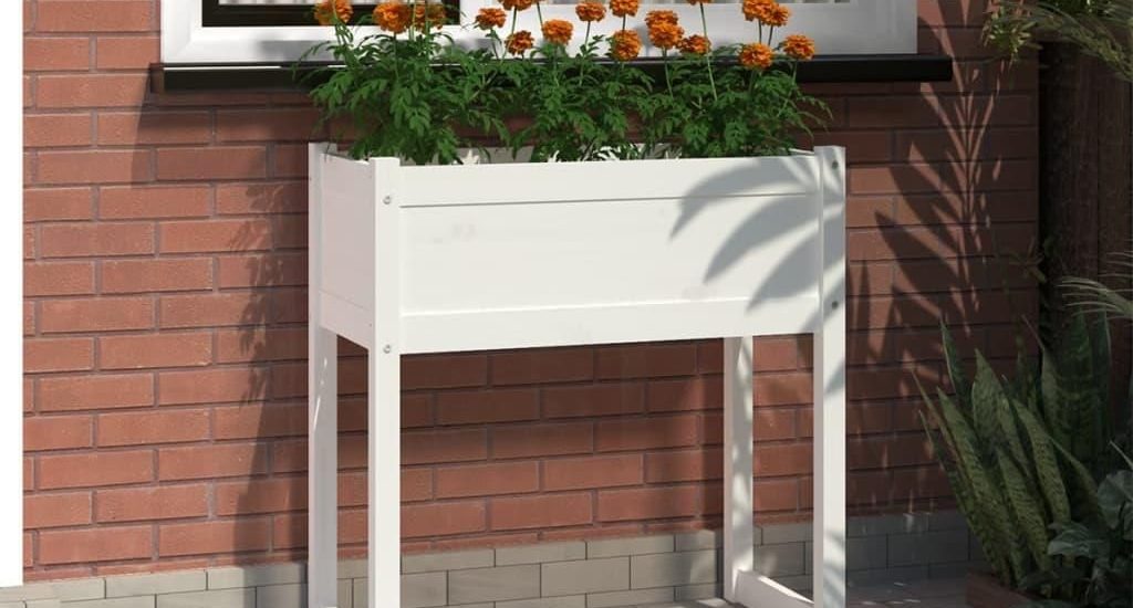 Vidaxl Donica, Biała, 78X40X81cm Lite Drewno Sosnowe