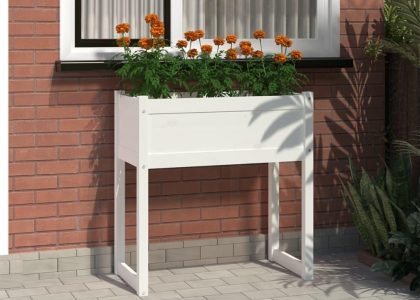 Vidaxl Donica, Biała, 78X40X81cm Lite Drewno Sosnowe