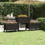 Vidaxl Donica Czarna 178,5X44X75cm Lite Drewno Sosnowe