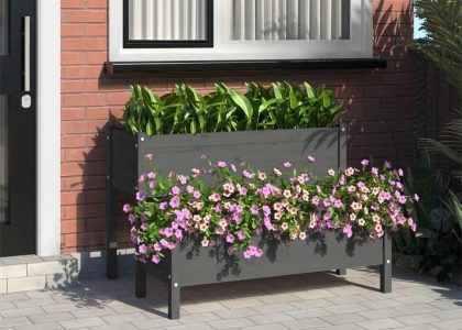 Vidaxl Donica Szara 110X84X75cm Lite Drewno Sosnowe