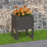 Vidaxl Donica Szara 40X40X52,5cm Lite Drewno Sosnowe