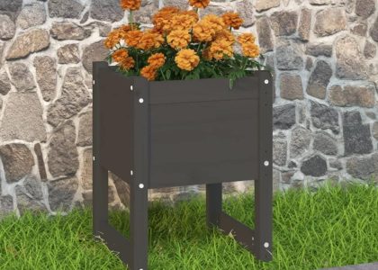 Vidaxl Donica Szara 40X40X52,5cm Lite Drewno Sosnowe