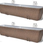 Vidaxl Donice Balkonowe Prostokątne 2 X 80 Cm W Kolorze Brąz