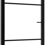 Vidaxl Drzwi Wewnętrzne, Szkło Esg I Aluminium, 93X201,5 Cm, Czarne 151200