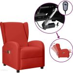 Vidaxl Elektryczny Fotel Masujący Uszak Winna Czerwień Ekoskóra 13452-3098960